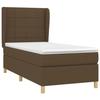 3128504 vidaXL Lit à sommier tapissier avec matelas Marron foncé 100x200 cm