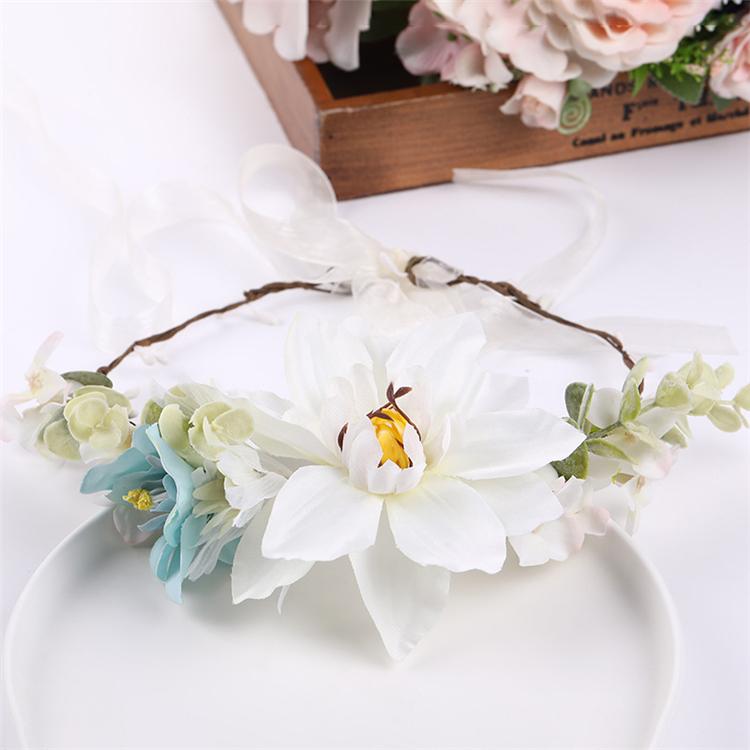 Bohemia Style Floral Crown Party Wedding Head Wreaths Hair Bands Artificial Flower Garland Headband for Festival