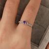 Light Luxury Style Amethyst Zirconia Women'S Ring Simple Fashion Gem Temperament Jewelry Gift