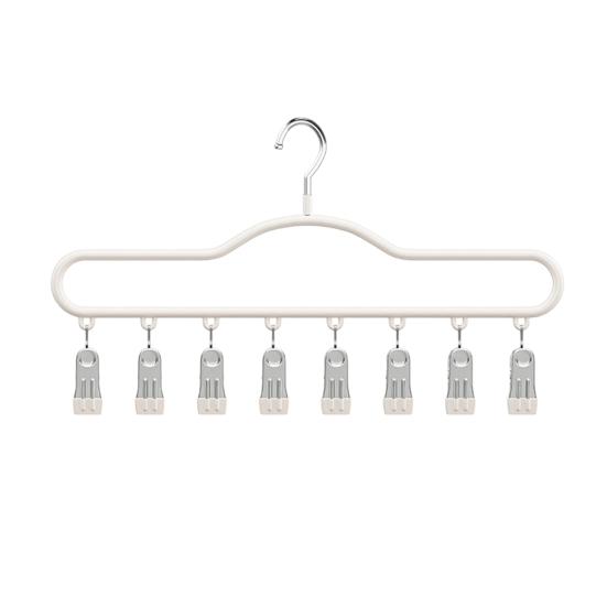 1/2/3Pcs Coat Hanger with 8 Clips Multi-Function Storage Hanger Space-Saving Hanging Wardrobe Organizer Jeans Skirts Scarves Belts Towels Accessories