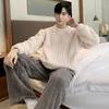 Men's Teen Flannel Fleece Round Neck Pajamas Set - Autumn/Winter