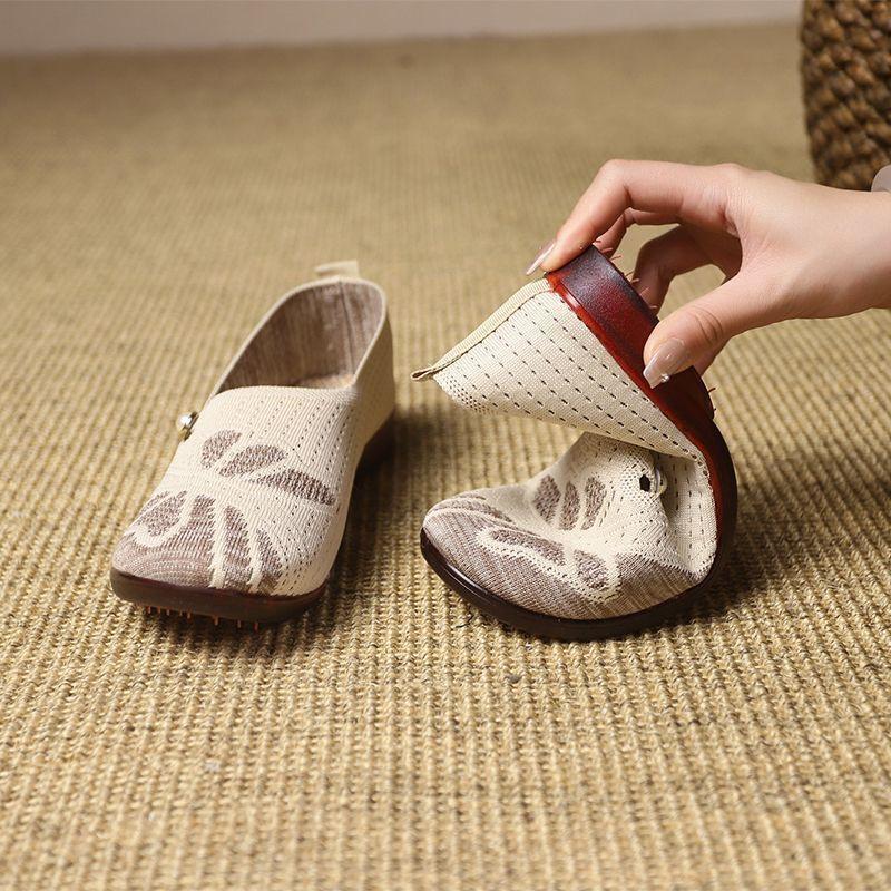 Cloth Shoes Women's Breathable Hollow Mother Mesh Shoes Non-slip Casual Shoes Summer and Autumn New Models