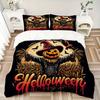 3pc Halloween Scarecrow Cover Set - 1 Quilt Cover + 2 Pillowcases, All Seasons Bedroom Setting, Perfect for Home058