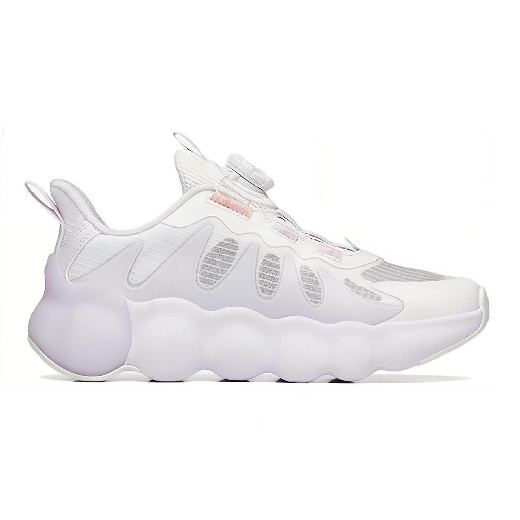 Anta Kids Starry Anti-Slip Shock Absorbing Durable Casual Shoes Kids Shoes White Purple 322238889-4