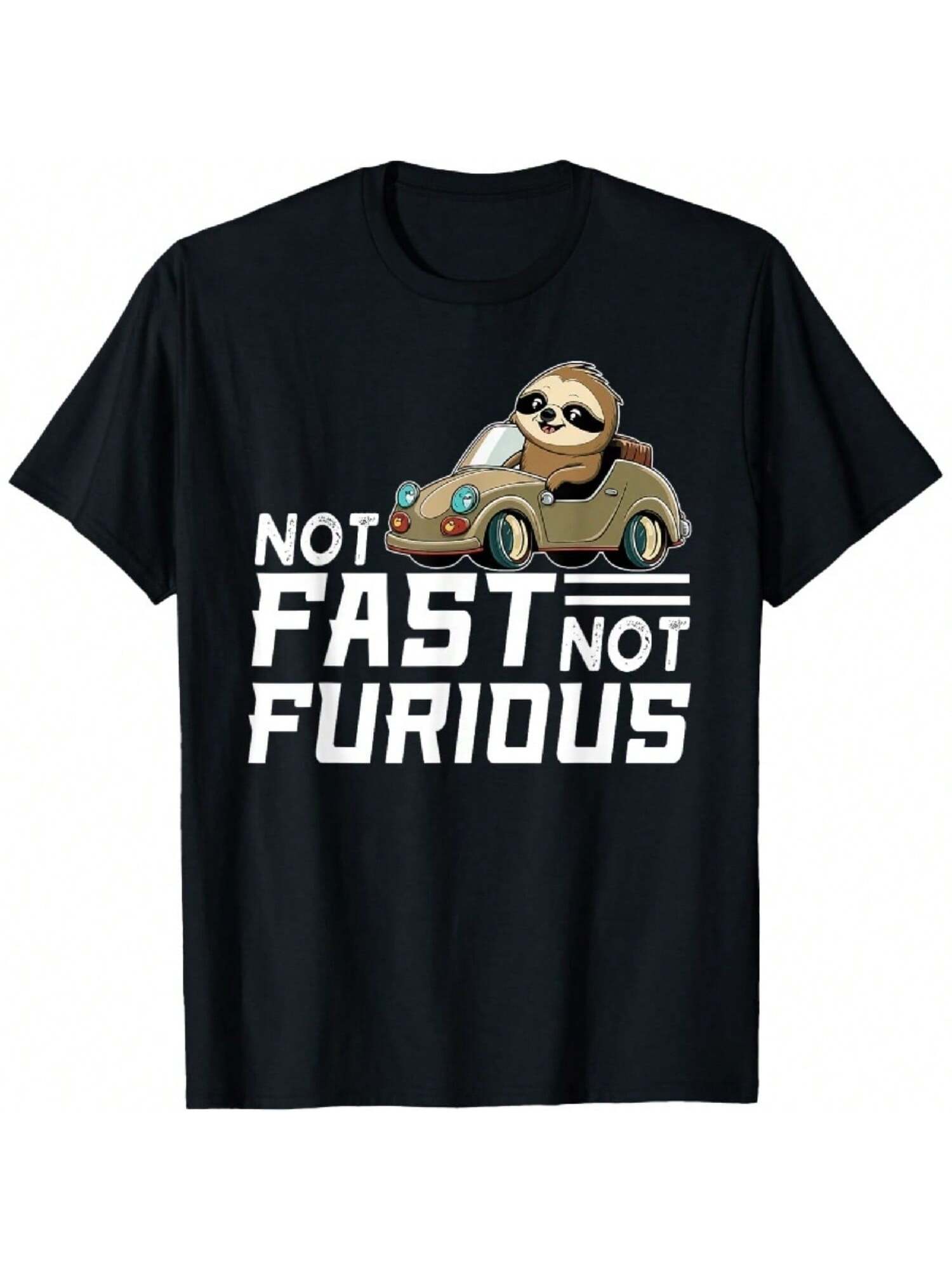 Not Fast Not Furious Funny Lazy Sloth Lovers Sloth Driving T-Shirt S
