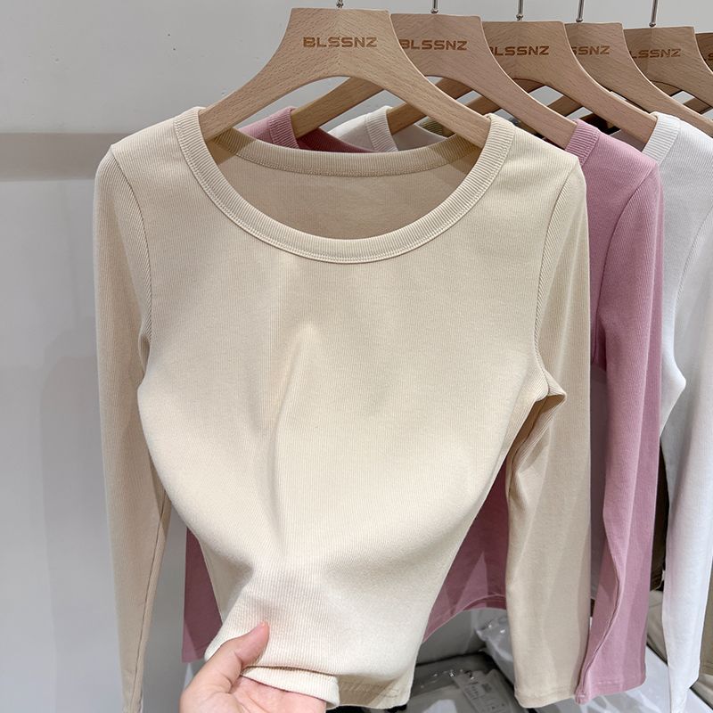 

European Goods White Short Sleeve T-Shirt Women s Summer 2025 New Arrival Beautiful Small Shirt Silm Slimming Short Top Women s Suit Apricot Crewneck Long Sleeve XL