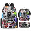 Fast Delivery Skibidi Toilet Backpack Cross-border Fashion Backpack Retro Schoolbag Cartoon Backpack Three-piece Set