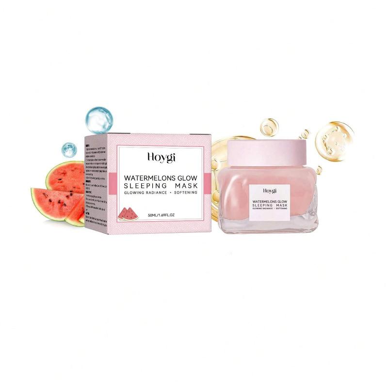 Watermelons Glow Sleeping Mask Face Cream with 50ml Mask Facial Redness Repair Fade Acne Scars Moisturizing The Skin Moisturizing and Brightening