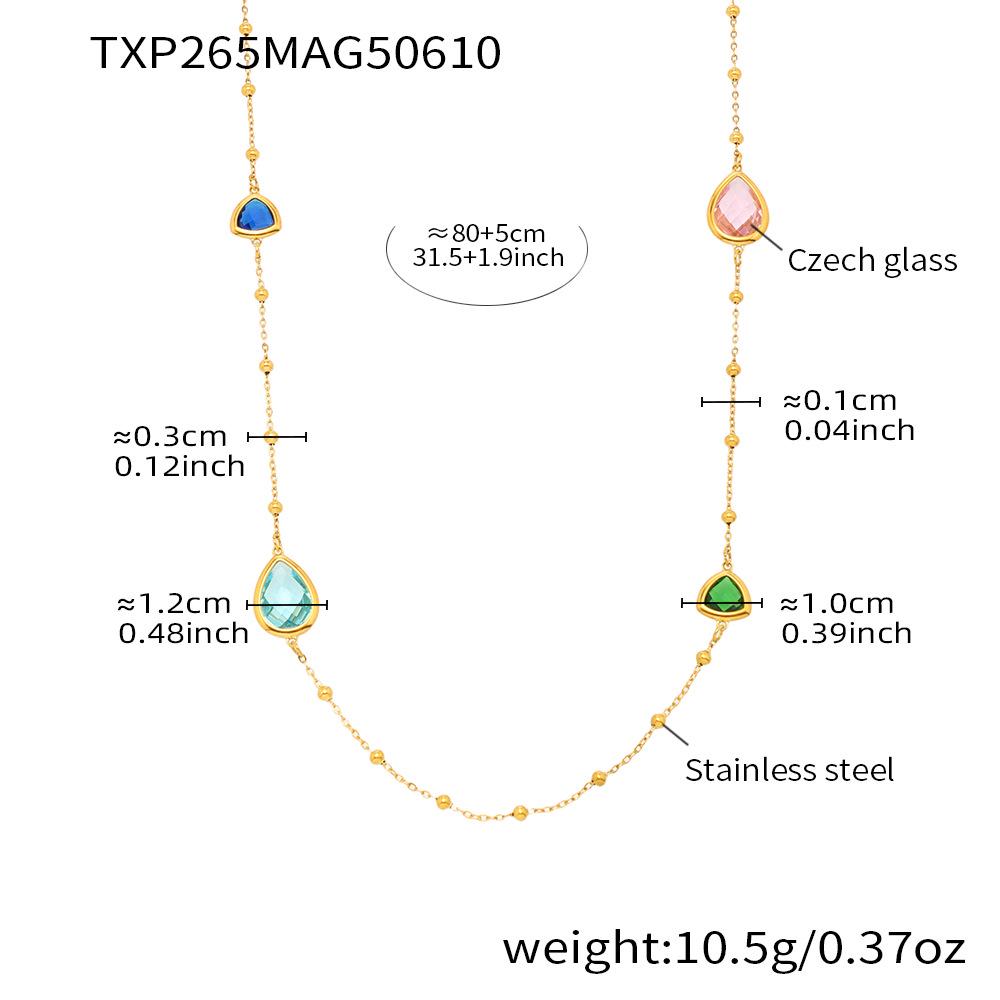 Exquisite Three-Layer Czech Glass Bead Triangle Necklace