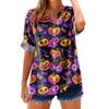 Women's Fashionable, Casual, Comfortable, Loose-Fitting Halloween Print Top