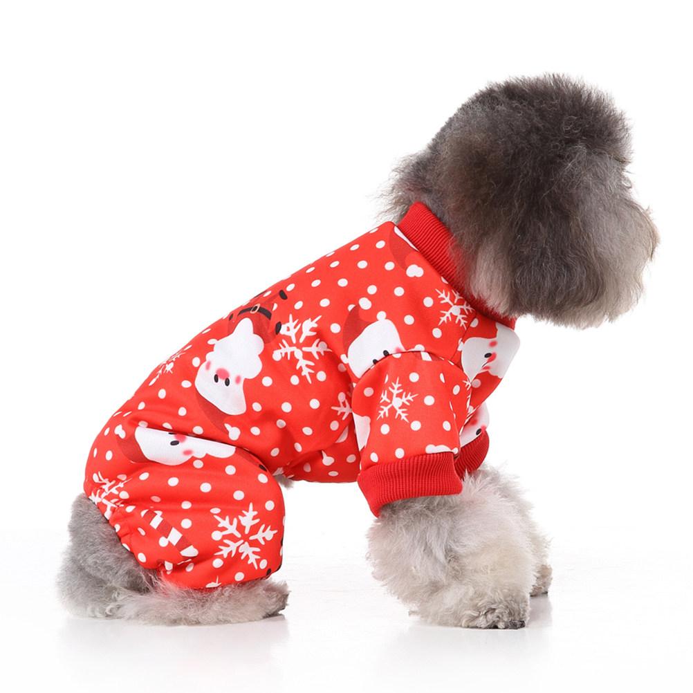 Pet Christmas Cloth Cute Santa Pattern Dog Clothes for Outdoor Walking Jogging Party Events Small Dog Apparel Size S