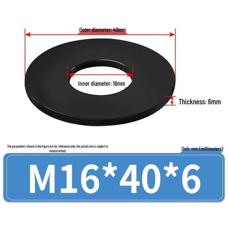 8.8 Grade Black Hardened High-Strength Oversized Flat Metal Spacer Washer (M2-M8)