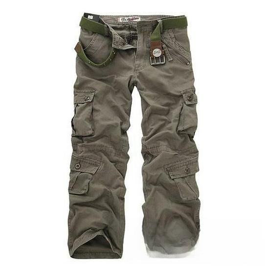Pánské velké volné maskáčové cargo kalhoty pro volnočasové outdoorové sporty