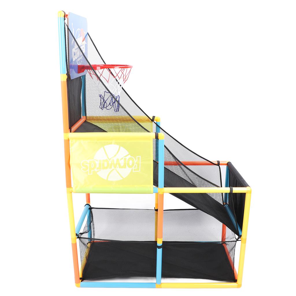 Kinder-Basketballkorb, Einzelschuss-System, Spielset für drinnen und draußen, Sportspielzeug mit 2 Bällen, Luftpumpe