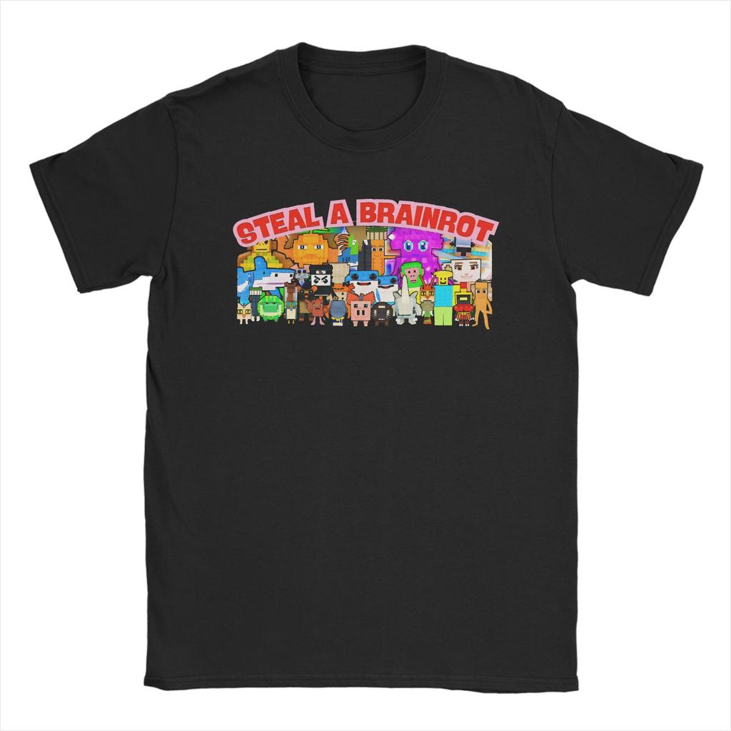 Bruh Yess Noo My Examen Funny Brainrot Steal a Brainrot Tshirts Men Cotton Tops Aesthetic  O-neck Short Sleeve