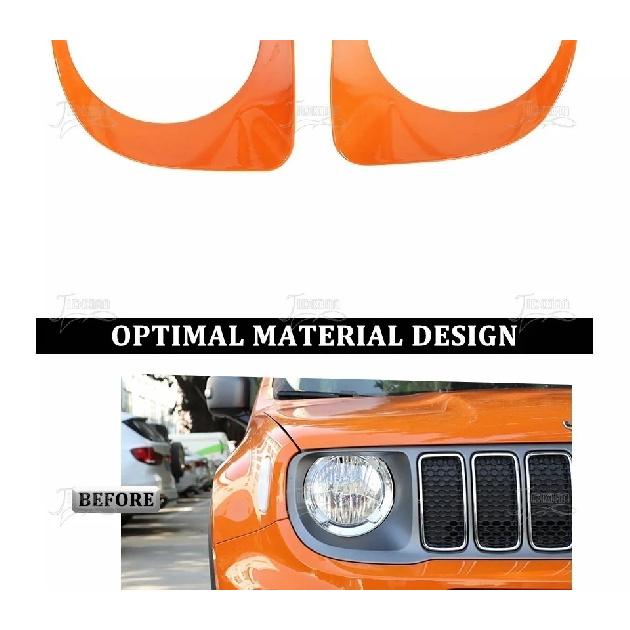 JIDIXIAN Fit for Jeep Renegade 2019-2026 Car Headlight Light Lamp Protective Decoration Cover Exterior Accessories