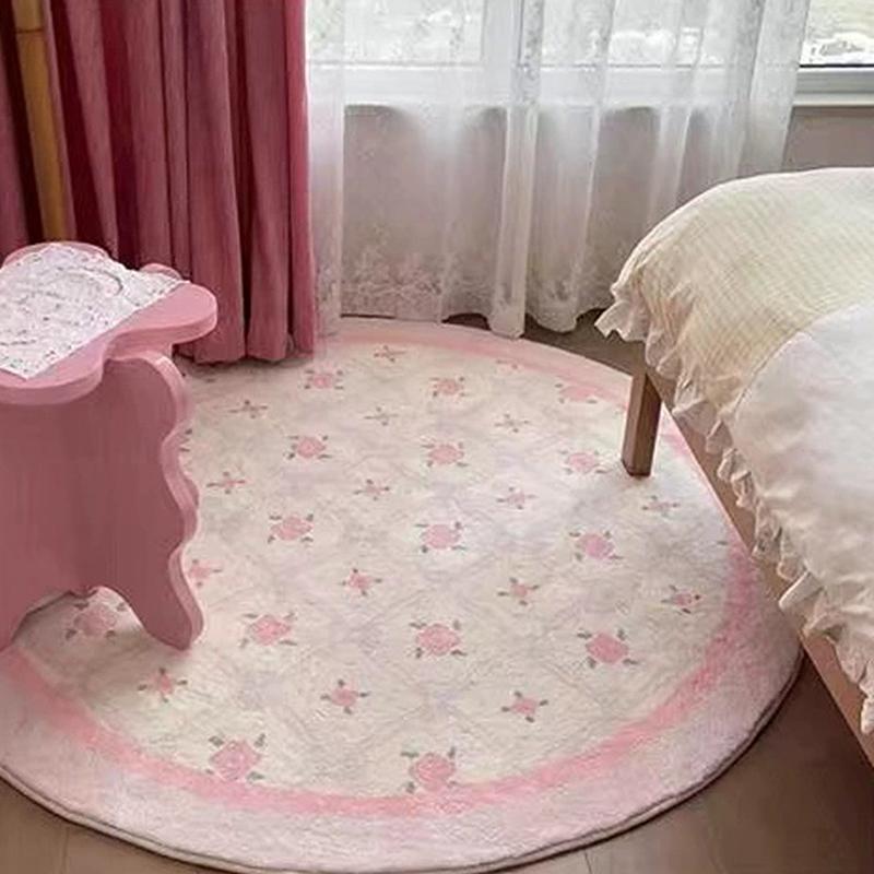 

Круглый ковер с рисунком, имитация кашемира, утолщенный коврик для дивана в гостиной, коврик для гардеробной в спальне, круглое одеяло