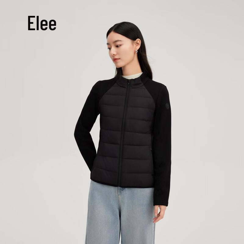 Aiyilai Women's Lightweight Slim-Fit Down Jacket with Knit Splicing