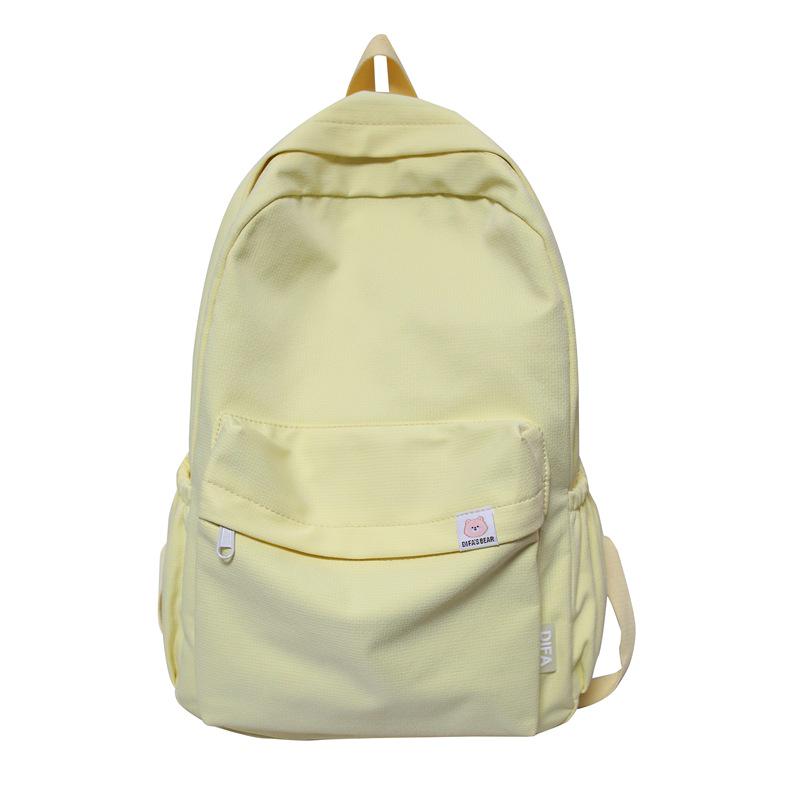 Japanese-Style Cute Solid Color Backpack for Girls and Women, Korean Version, Large Capacity for Middle and High School Students