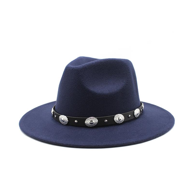 Woolen Hat Ethnic Style Jazz Hat Retro Black Woolen Top Hat Jz-71