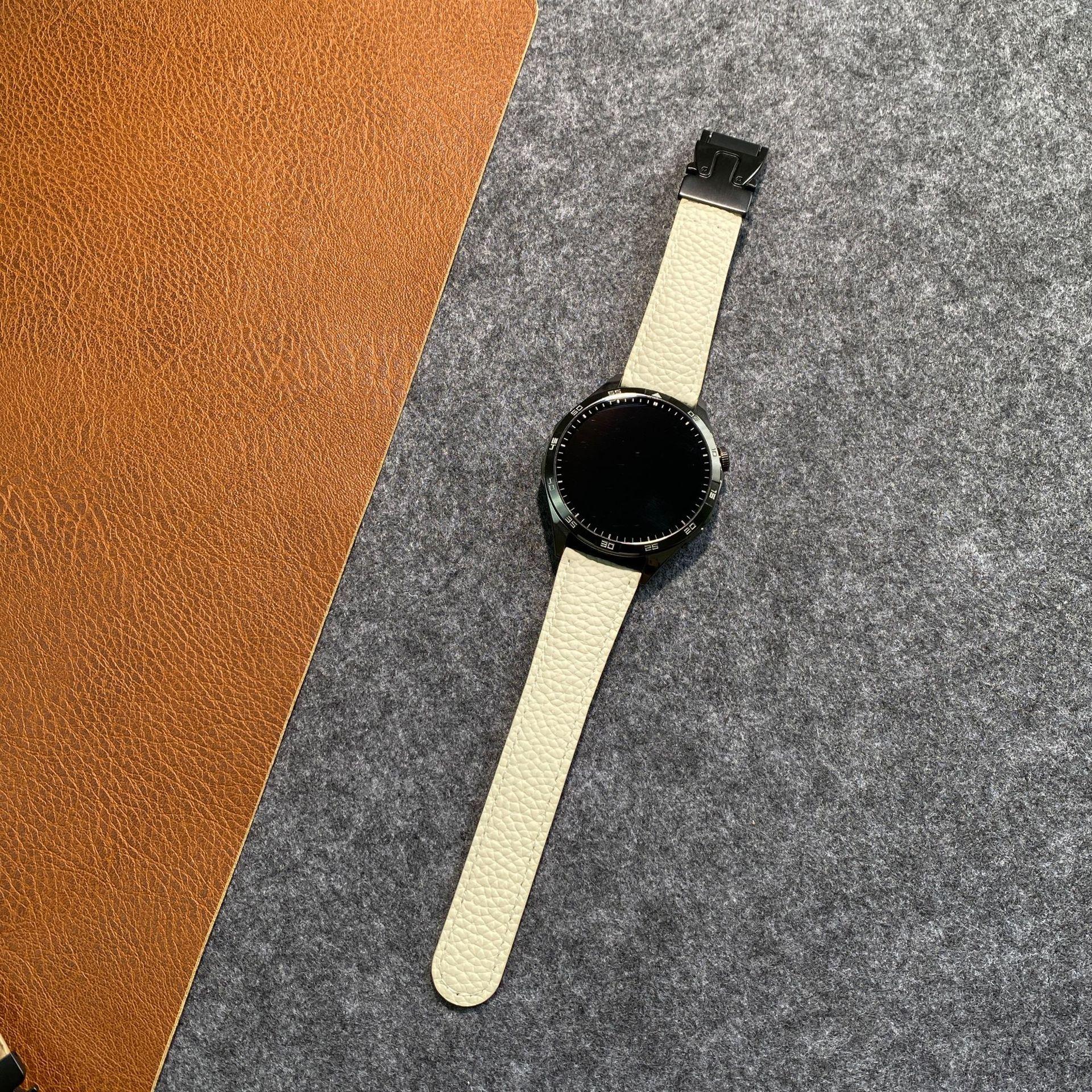 

Magnetic Umbrella Buckle Pebble Strap For Huawei Gt5 Watch Watch4Pro Leather Samsung Strap applicable: honor magic2-42mm/watch es брудно-білий