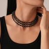 Exaggerated multi-layer diamond round geometric collar Personalized Internet celebrity necklace