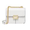 New MICHAEL KORS MK Sonia Cow Leather Chain Bag, Small Square Bag, Shoulder Bag, Crossbody Bag Trumpets Women's White 35F1G6SS5L-085