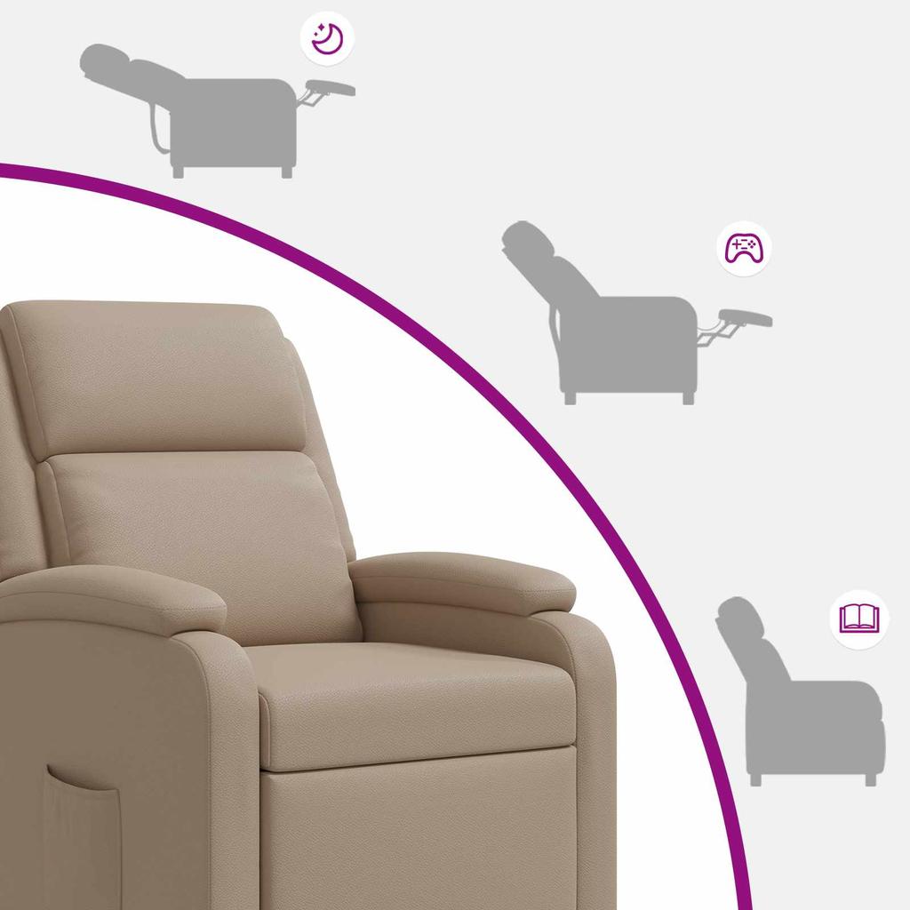 Recliner Chair Cappuccino Faux Leather