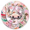 50pcs Pink Christmas Cute Santa Claus Stickers Cute Toys Decals Decoration DIY Phone Fridge Suitcase Skateboard Bike Gifts