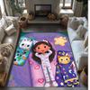 Gaby Dollhouse Printed Crystal Velvet Area Rug, Soft Anti-Slip Water Absorbent Floor Mat for Living Room Bedroom