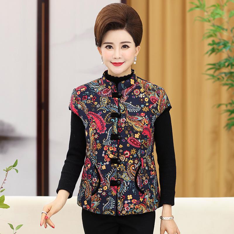Warm Autumn/Winter Cotton Vest for Women Aged 60-80 - Grandma Style