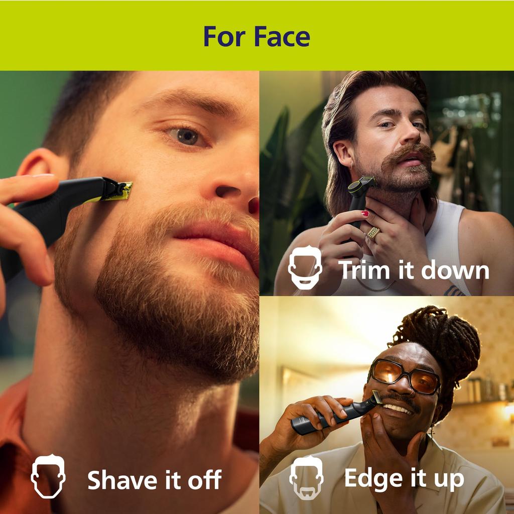 Philips OneBlade 360 Pro Face and Body Hybrid Trimmer QP6552/90 360 Blade Technology