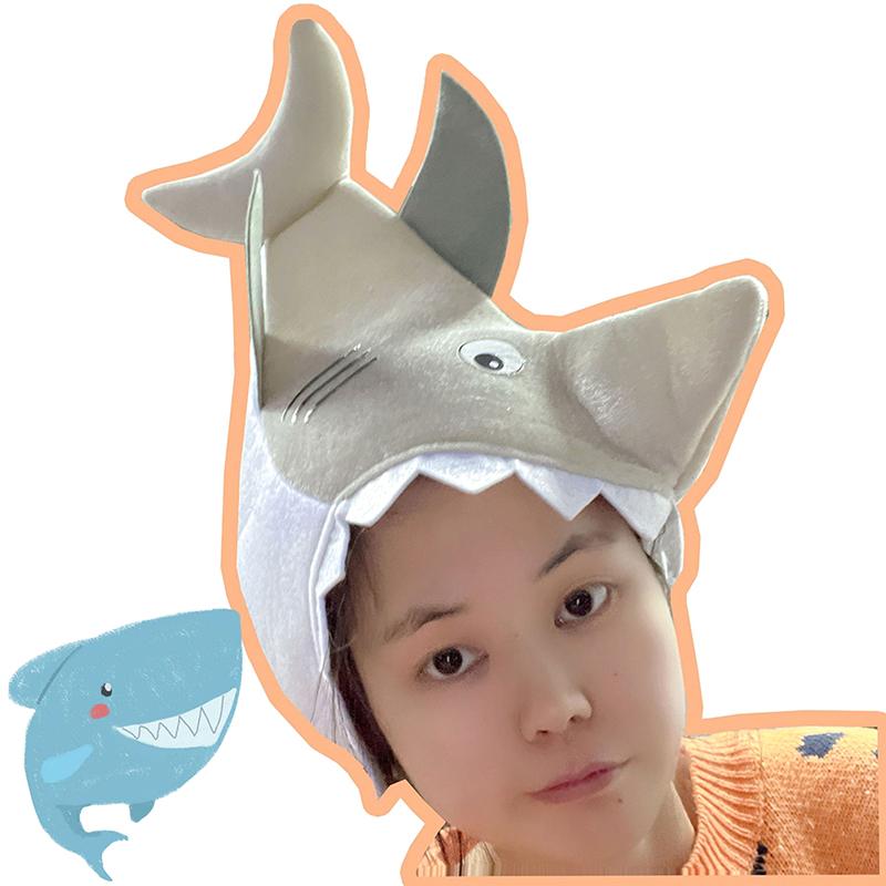 Creative Plush Shark Hat Halloween Costume For Adult Funny Animal Hats