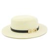 French Flat-top Straw Hat Women's New Spring and Summer Seaside Beach Hat Outdoor Sunscreen Sunshade Retro Straw Top Hat
