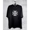 West Coast Choppers T-Shirt mit Cross Frame-Print, Hip-Hop-Streetwear, übergroße T-Shirts, modische T-Shirts, Fleece, kurzärmelig
