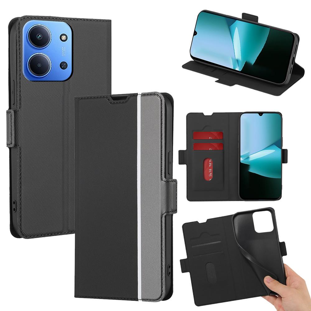 For Xiaomi Redmi 15C 4G (Global) (171mm) Case Card Holder Twill Texture Leather Phone Cover