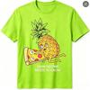 Herren Damen Lustiges Ananas-Pizza T-Shirt Shhh Niemand Muss Es Wissen Grafik-T-Shirt Sommer Lässig Kurzarm Essen Meme Oberteile