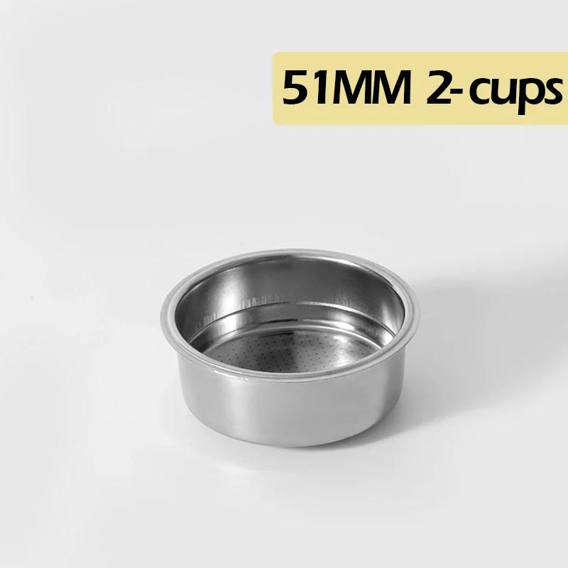 51MM Košík na kávový filtr Nepřetlakový 2 šálky Náhradní pro kávovar Delonghi EC9335 EC9665 Příslušenství Baristický nástroj