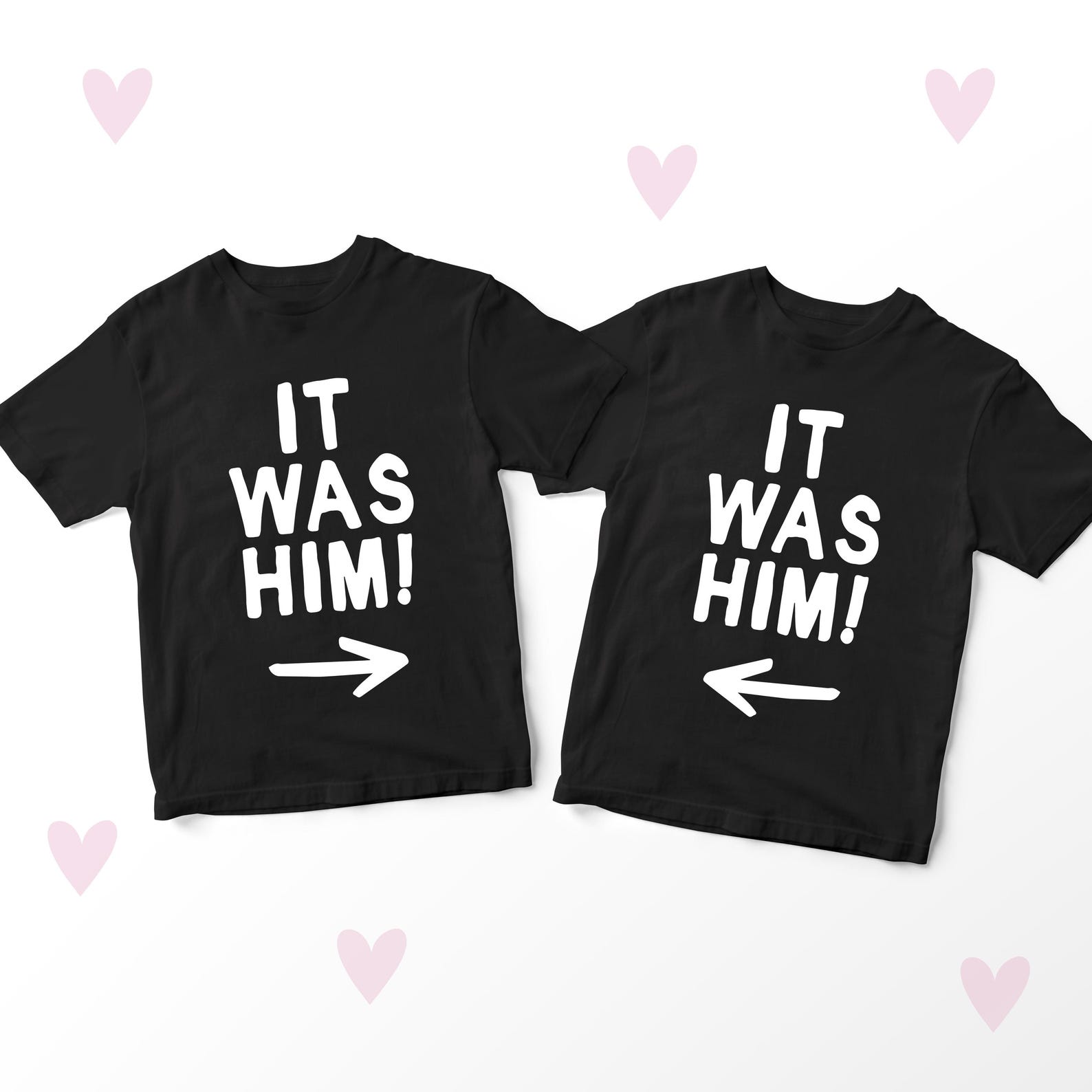 It Was Him! Boys Matching T-shirts, Funny Siblings Personalized Clothing 130