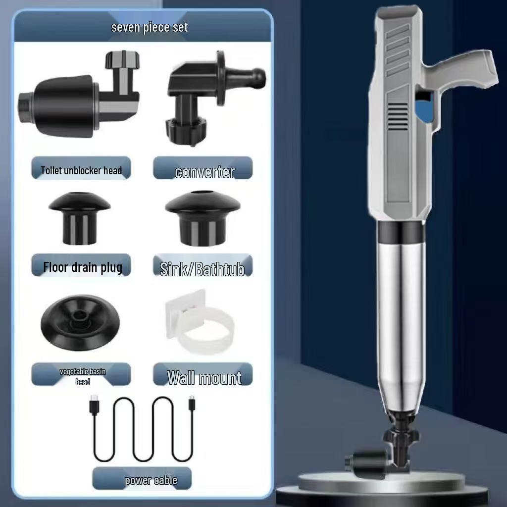High-Pressure Air Drain Unclogger for Toilets and Floor Drains