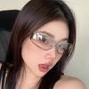 Frameless Punk Goggle Women Sunglasses Elliptical Premium Rimless Sunglasses Y2K Spicy  Girl Ins Same Style Sun Glasses