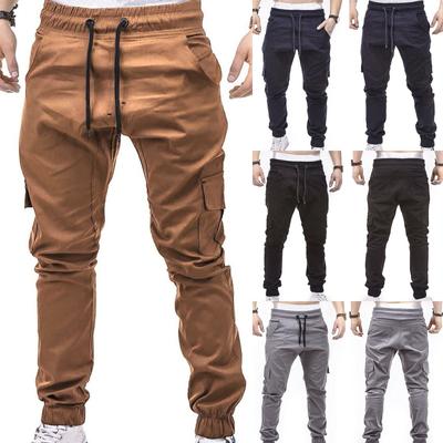 Men Fashion  Color Overalls Casual Pocket Sport Work Casual Trouser Pants