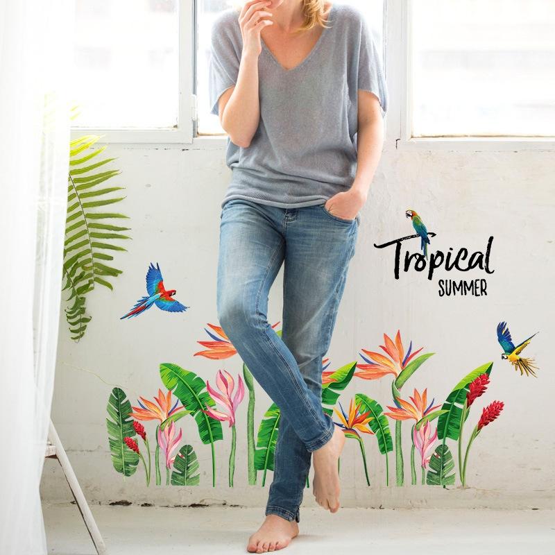 Neu Neue Wandaufkleber im nordischen Stil Paradiesvögel Eingang Esszimmer Wohnzimmer Studie Nacht TV Wanddekoration Wandaufkleber