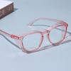 Chic Pink Transparent Square Frame Glasses for Women Full Rim Clear Lens Casual Use