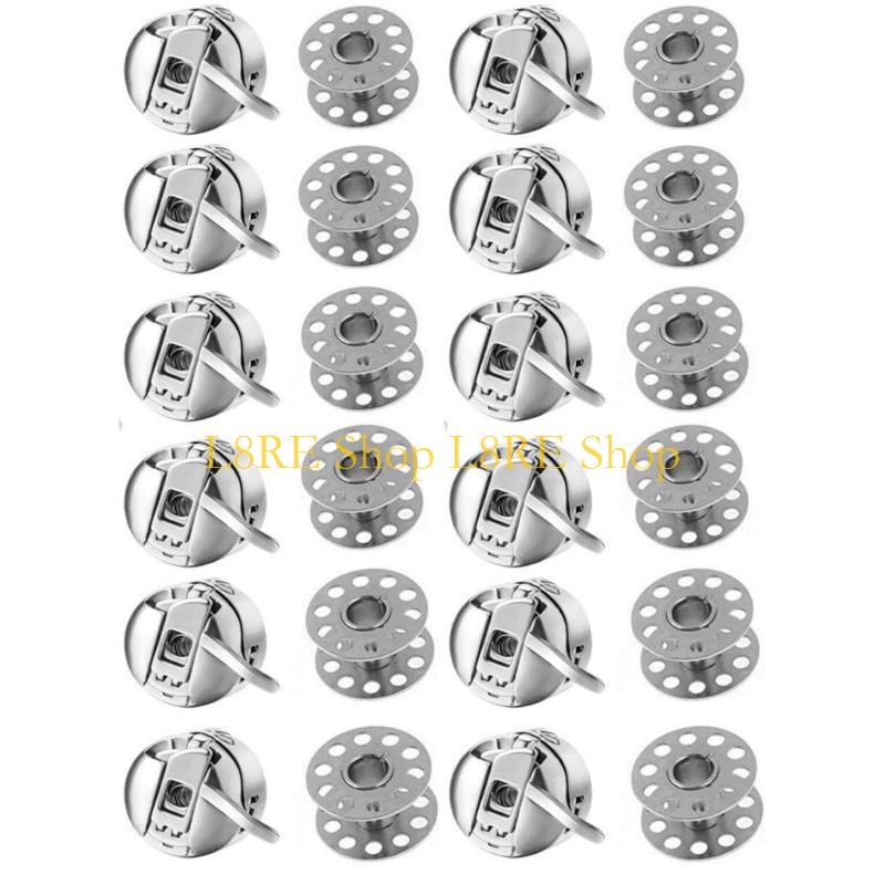 L8RE 24PCS Sewing Machine Bobbin Cases and Spools for Professional Tailors Present