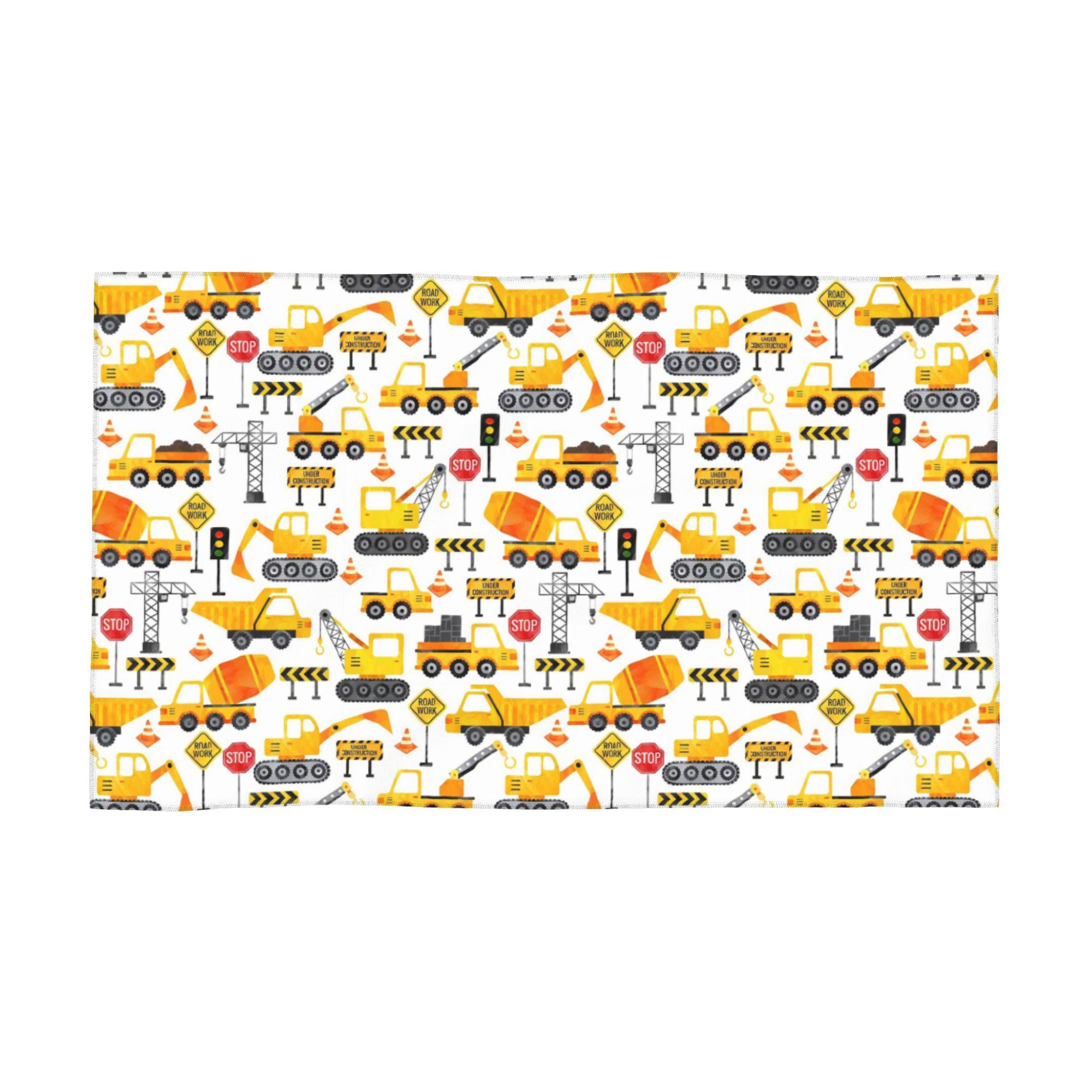 

Road Work Watercolor Construction Vehicles Soft Face Towel Quick Dry Pool Bath Cotton Towels Absorbent Quick W40*H60(CM)