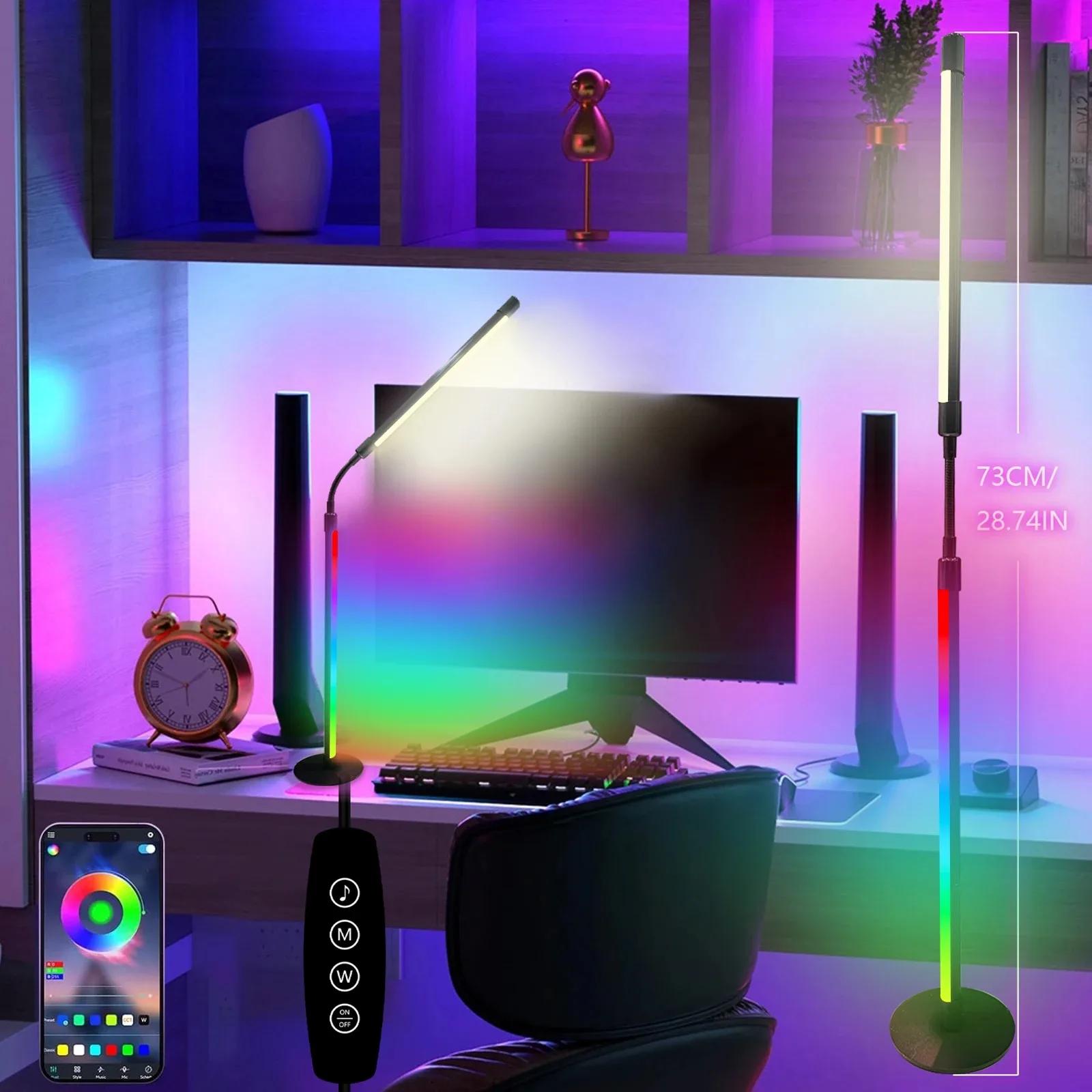 

Smart LED Table Lamp App Control Dimmable RGB Desk Lamp Flexible Gooseneck Rotatable Music Sync for Living Room Gaming Decor