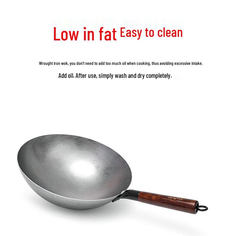 Sanjiaolong Handgefertigter Rundboden-Eisenwok für Gasherde