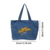 Women Denim Tote Bag Trendy Casual Versatile Portable Large Capacity Handbag for