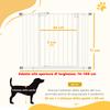 Adjustable Dog Gate Up To 100 Cm Without Screws with 2 Extensions and Height 72 Cm, White